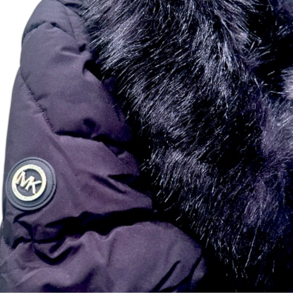 NWT Michael Kors Petite Faux Fur Trim Hooded Puffer Coat Water Resistant XL xlp - Picture 4 of 10